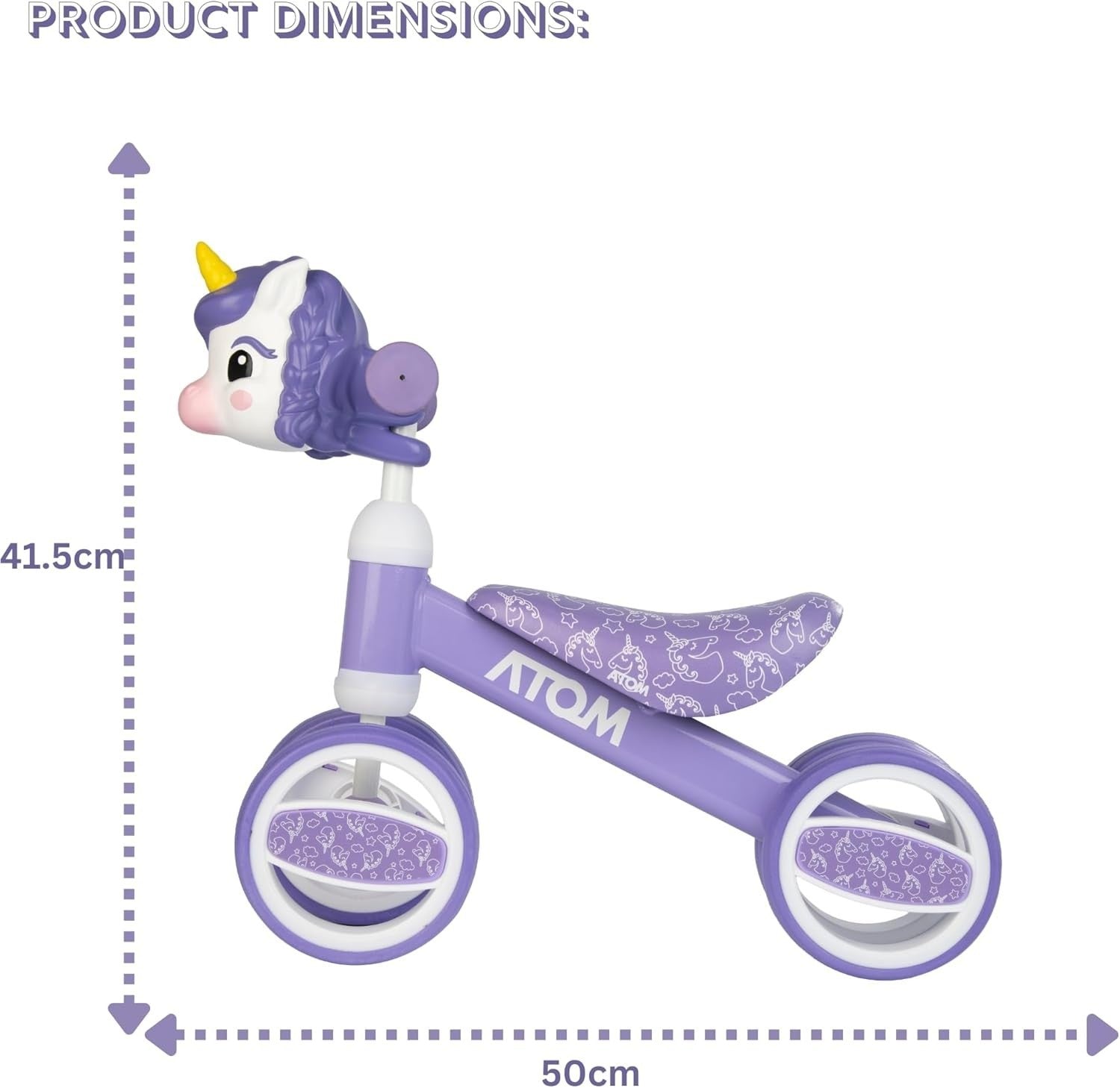 Toddler Balance Bike First Training Ride On 6in Wheels Age 1+ Purple