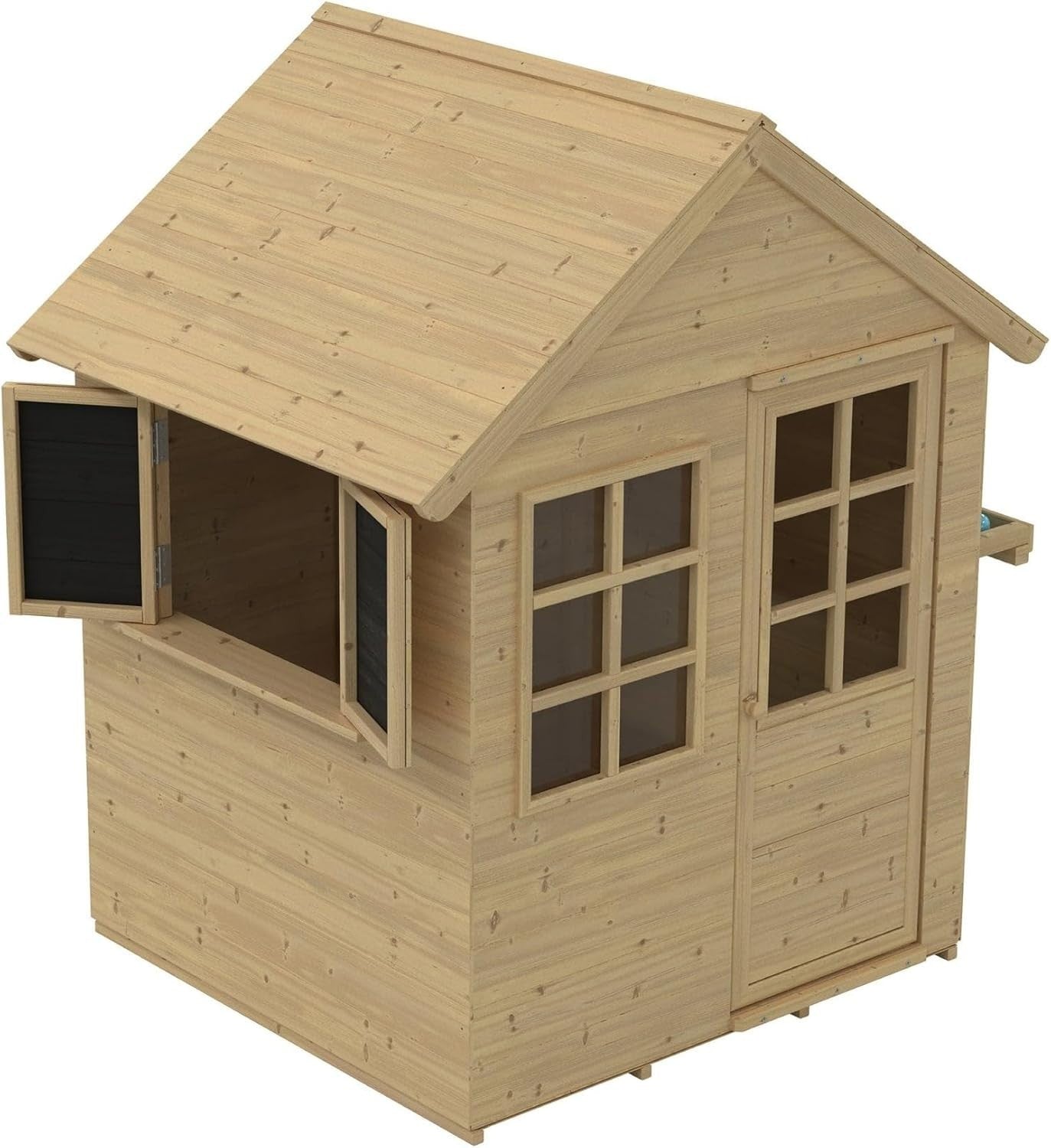 Wooden Kids Playhouse Outdoor Cottage w Mud Kitchen Shutters Garden