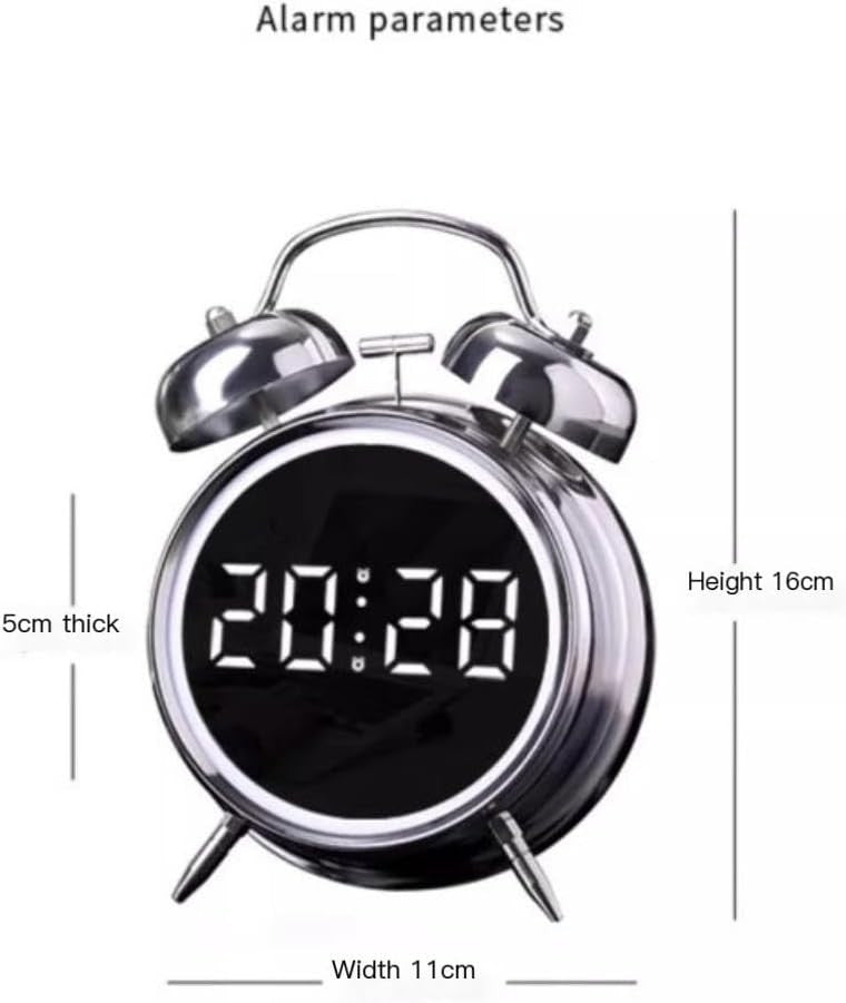 Extra Loud Bell Alarm Clock Heavy Sleepers LED Digital Wake Up Clock