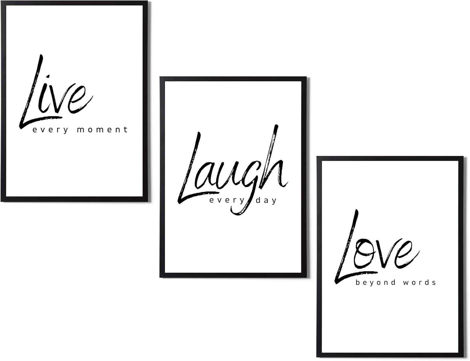 Live Laugh Love Wall Art Set A3 Prints Modern Quote Decor