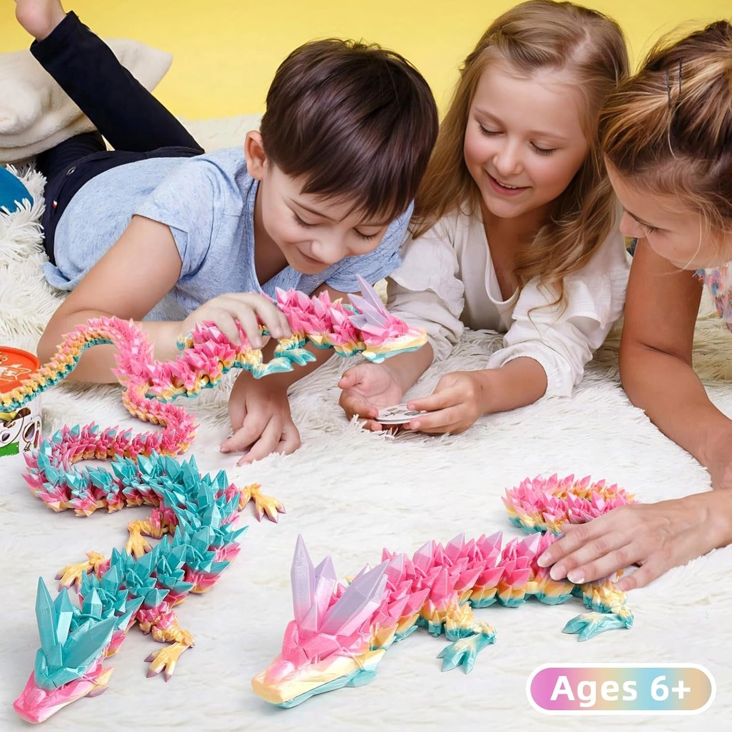 24in Articulated 3D Printed Dragon Fidget Toy Large Fantasy Decor
