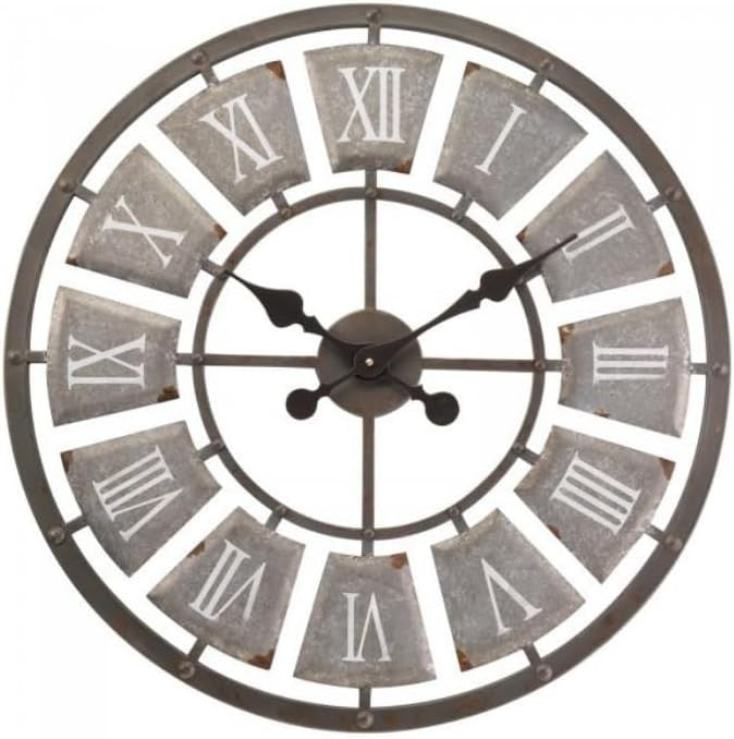 60cm Outdoor Garden Clock Waterproof Roman Numerals Stone Wall Decor