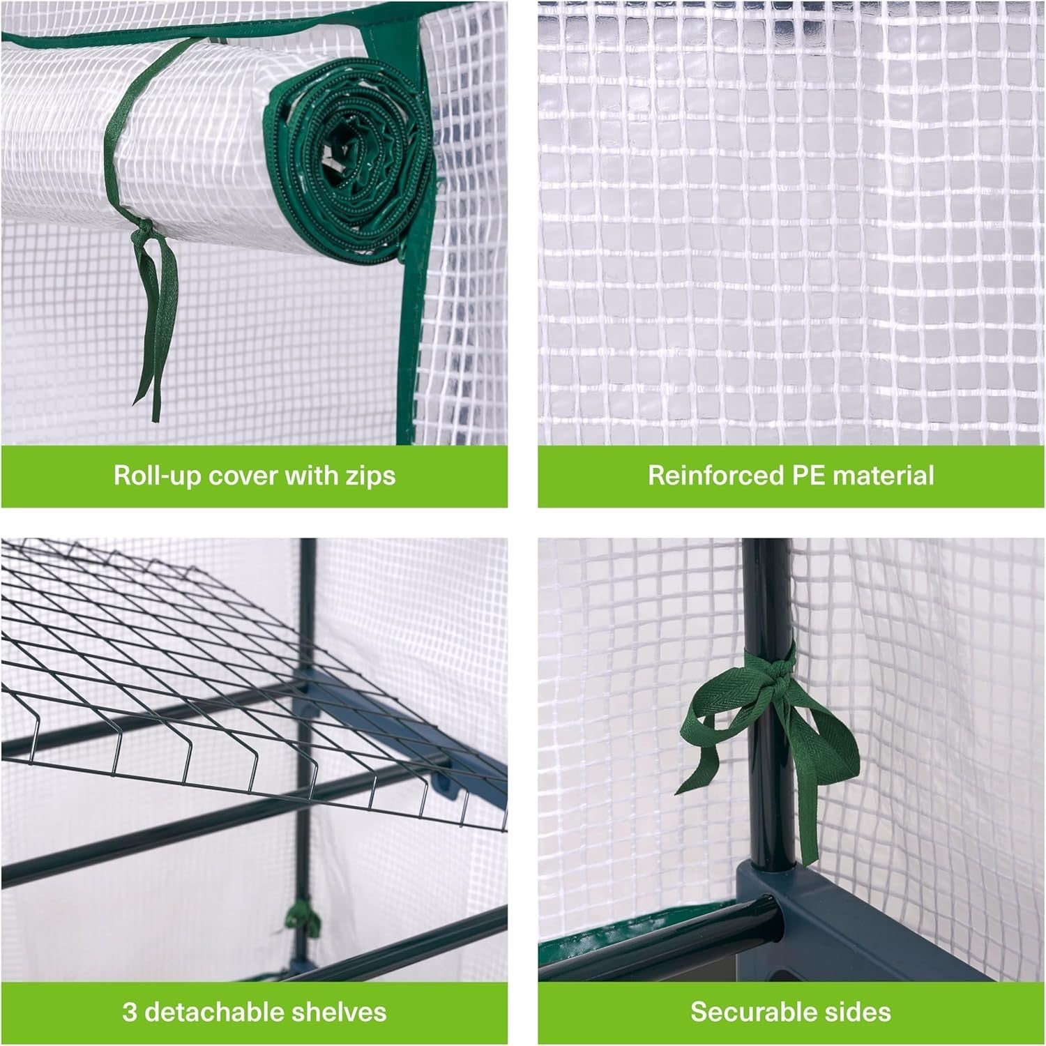 4 Tier Mini Greenhouse with Reinforced PVC Cover | Compact Steel Frame