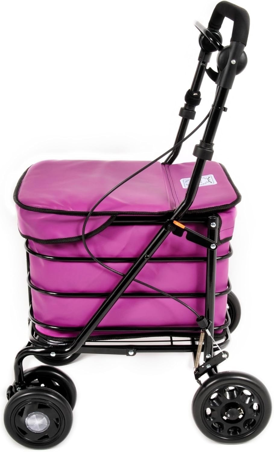Premium 6 Wheel Mobility Shopping Trolley With Seat Backrest Purple