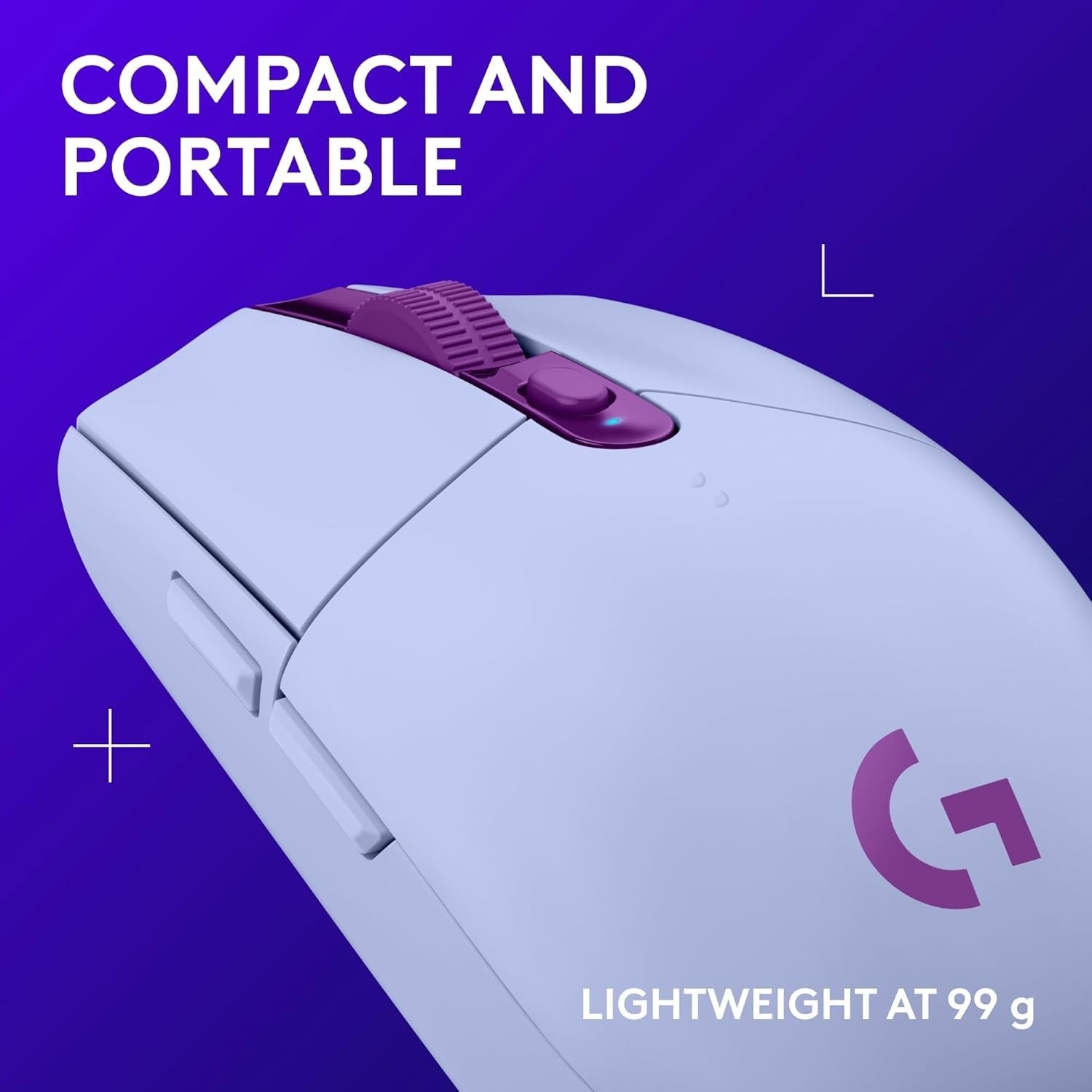 Lilac Wireless Gaming Mouse 12000DPI Lightweight 6 Button 250Hr Battery PC