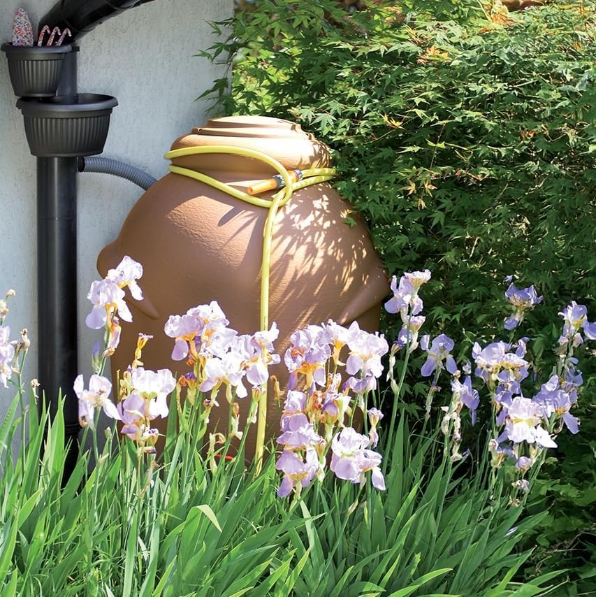 360L Red Brick Garden Water Butt with Tap & Complete Connection Kit