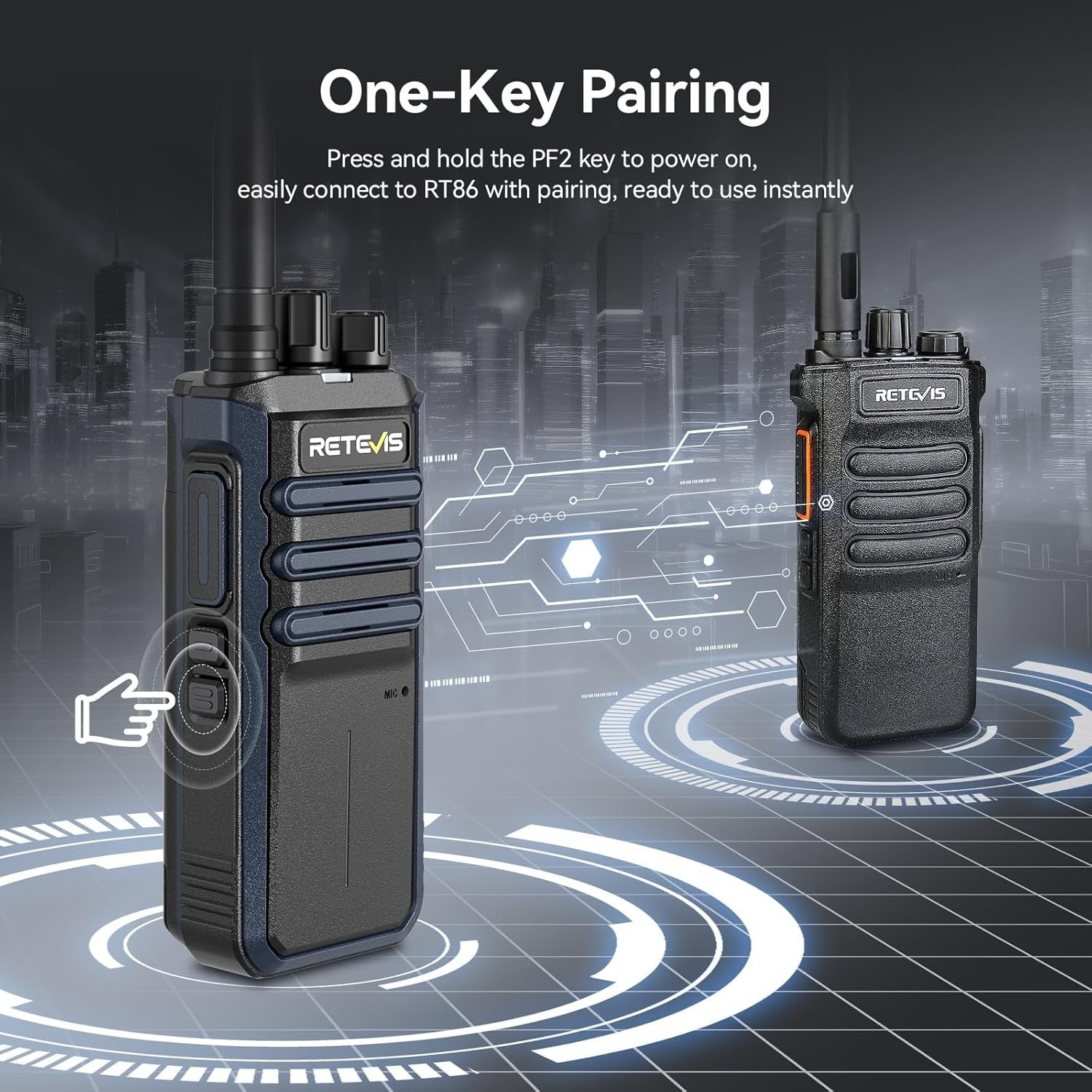 Walkie Talkies 6 Pack Long Range Group Call 2500mAh 6-Way Charger