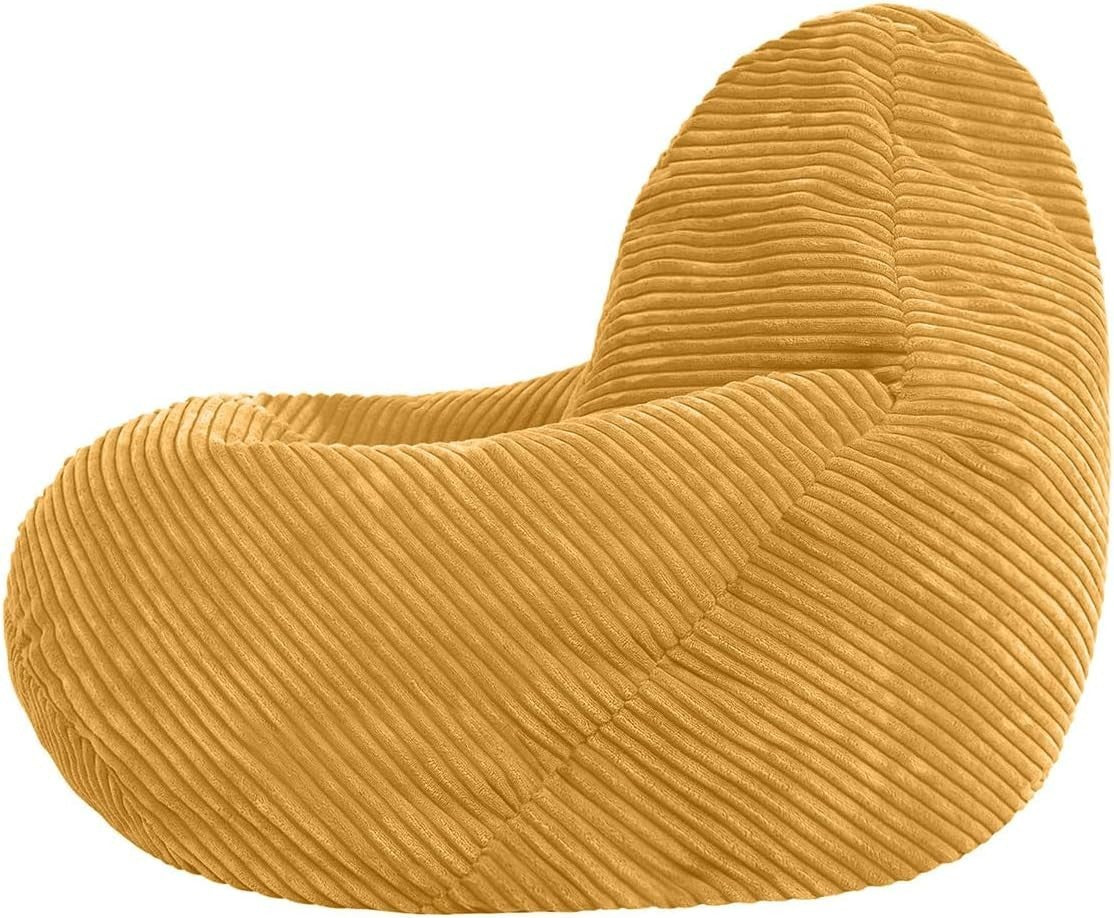 Ochre Yellow Kids Bean Bag Chairs 2 Pack Soft Corduroy Lounge for Reading Gaming