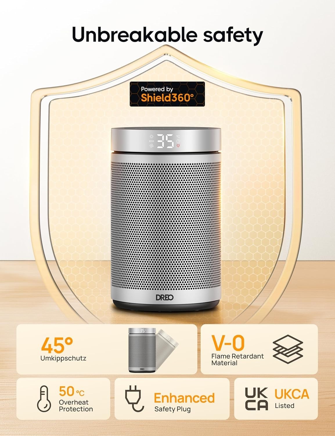 1500W Portable Space Heater – Silent, Energy-Efficient, Thermostat & Timer
