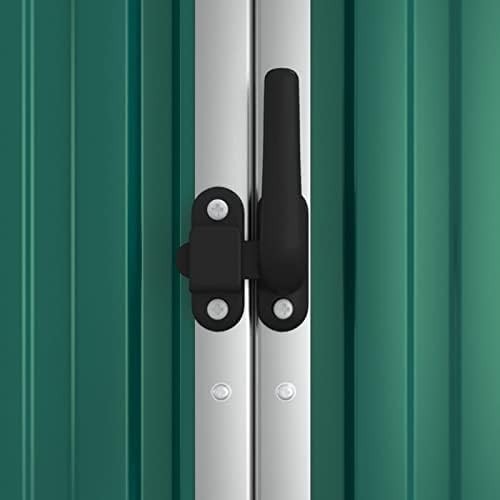 Outdoor Metal Storage Shed Garden Tool House with Sloped Roof & Handle 161cm