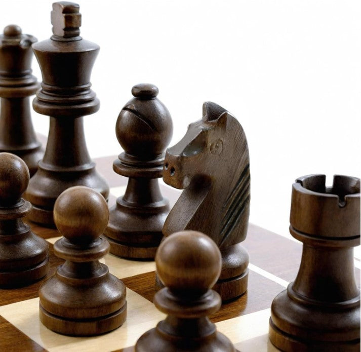 Luxury Weighted Wooden Chess Pieces 3.6" King – 32pc Set + 2 Extra Queens