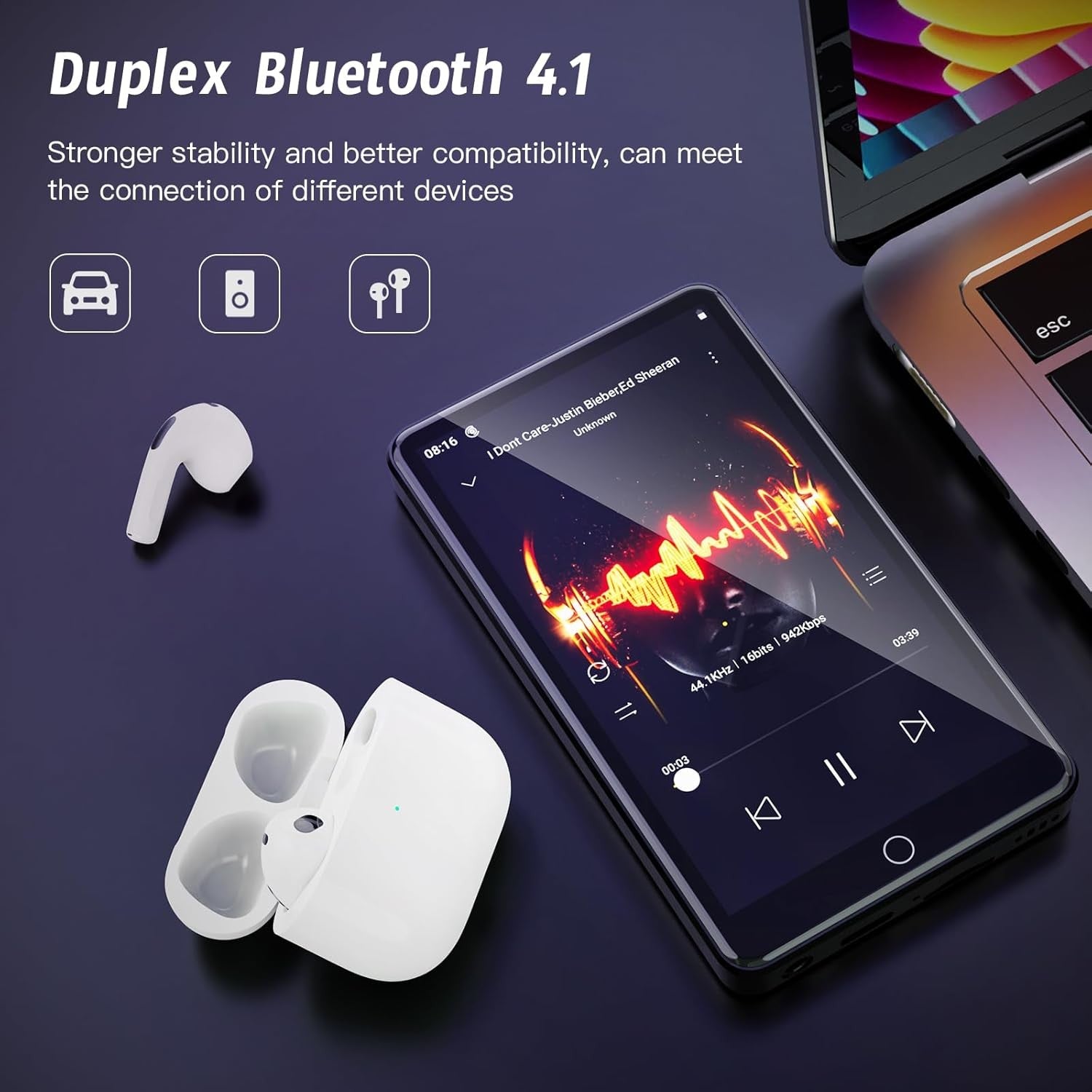 80GB MP3 Player WiFi Bluetooth 4.02" Touch Spotify Camera