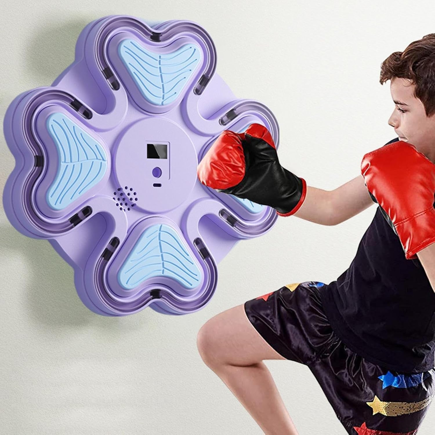 Wall Boxing Machine Purple Punch Trainer Home Gym Reaction Target Kids
