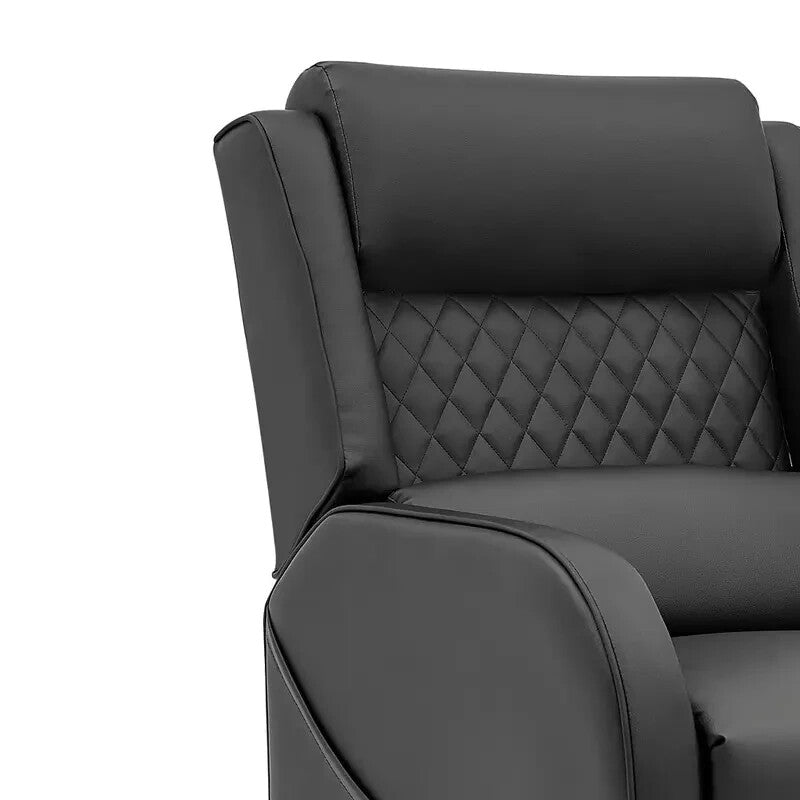 Gaming Recliner Chair Faux Leather Black | Ergonomic Cinema Armchair