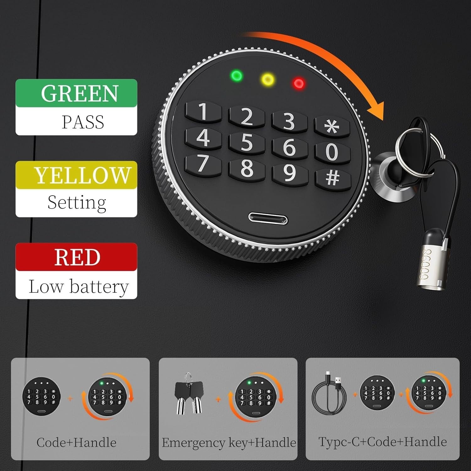 42L Digital Safe Box Electronic Keypad Security Cabinet with Keys