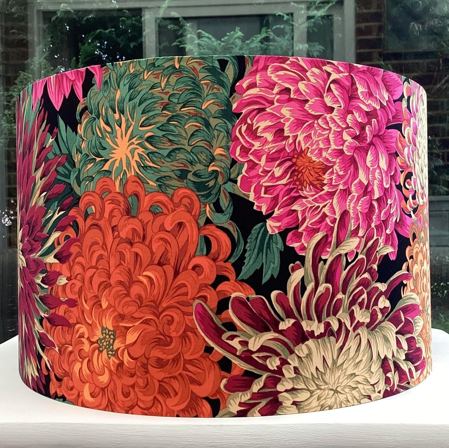 Handmade Red Floral Lampshade Ceiling or Table Lamp Shade Modern Decor