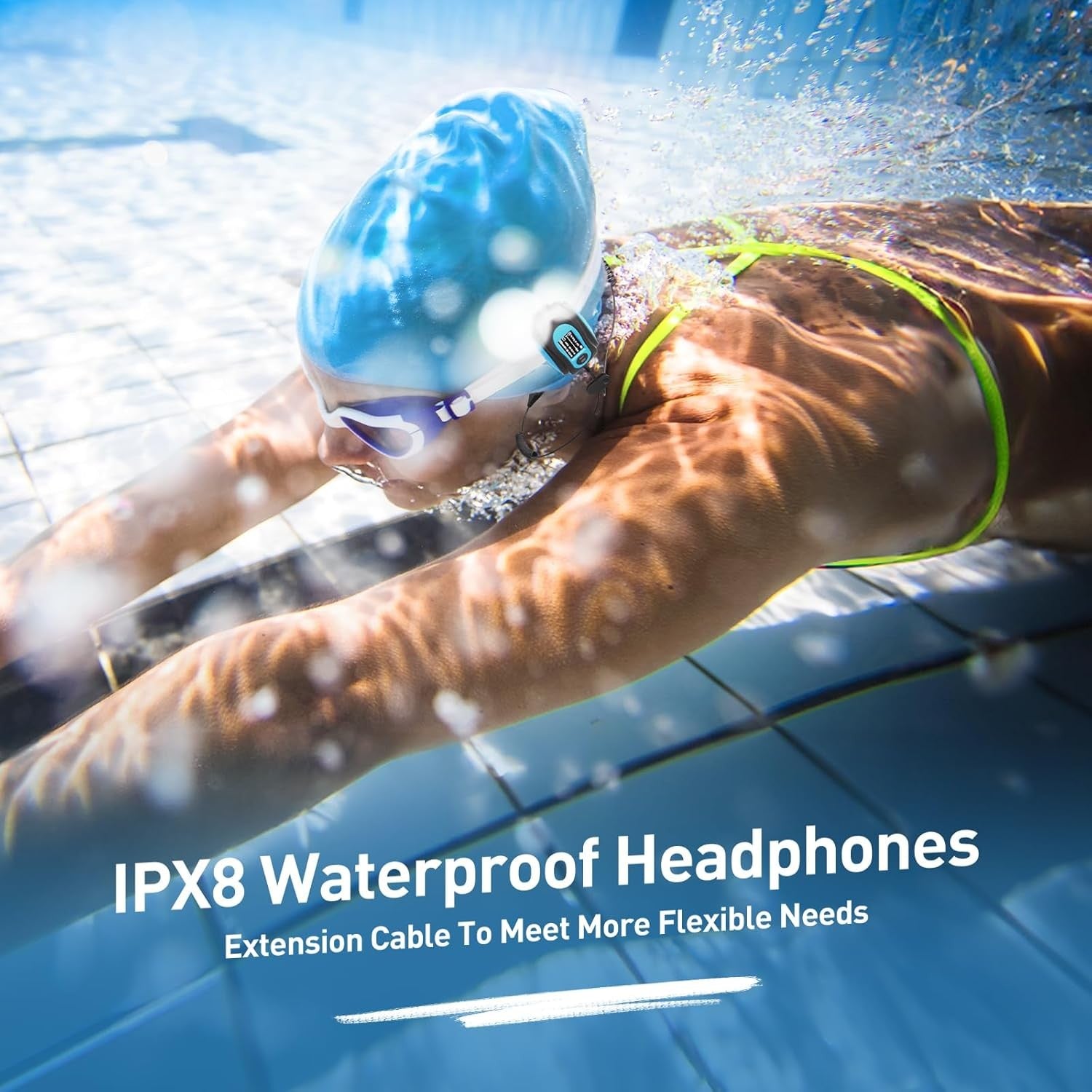 IPX8 Waterproof MP3 Player Clip 8GB Swim Surf Headphones