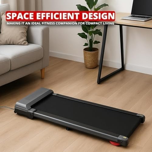 Foldable Walking Jogging Treadmill 12km/h Quiet 2-in-1 Handrail Home Office Gym