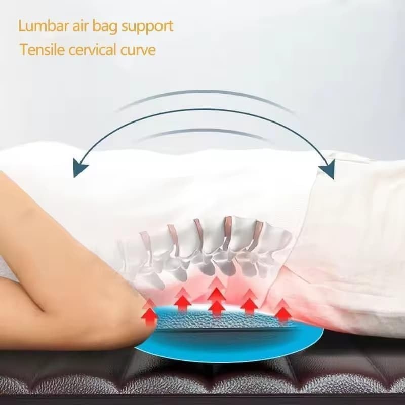 Full Body Massage Mattress 3-in-1 Shiatsu Heat Vibration Therapy w/ Pillow