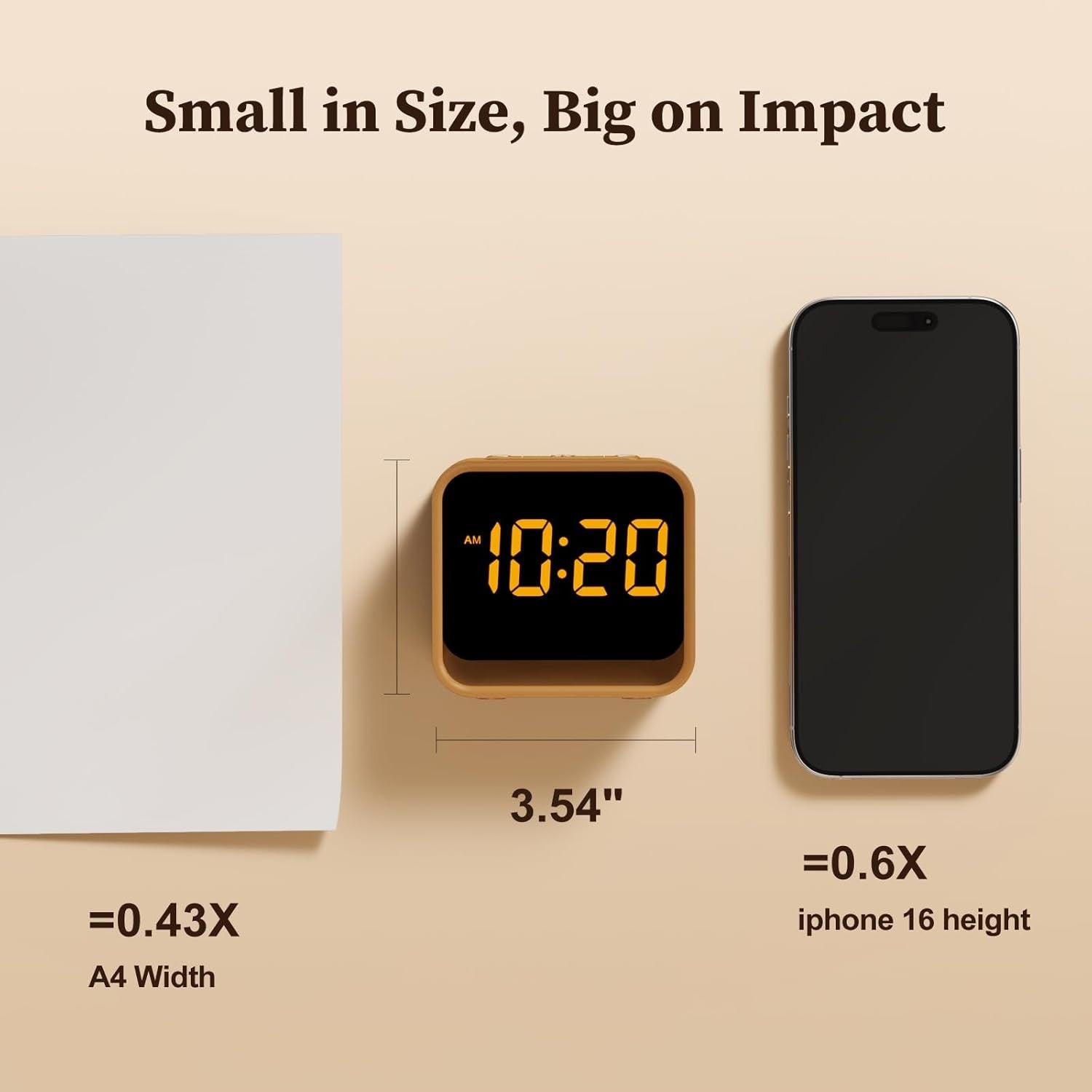 Wooden Alarm Clock White Noise Sound Machine Gentle Wake Digital Bedside