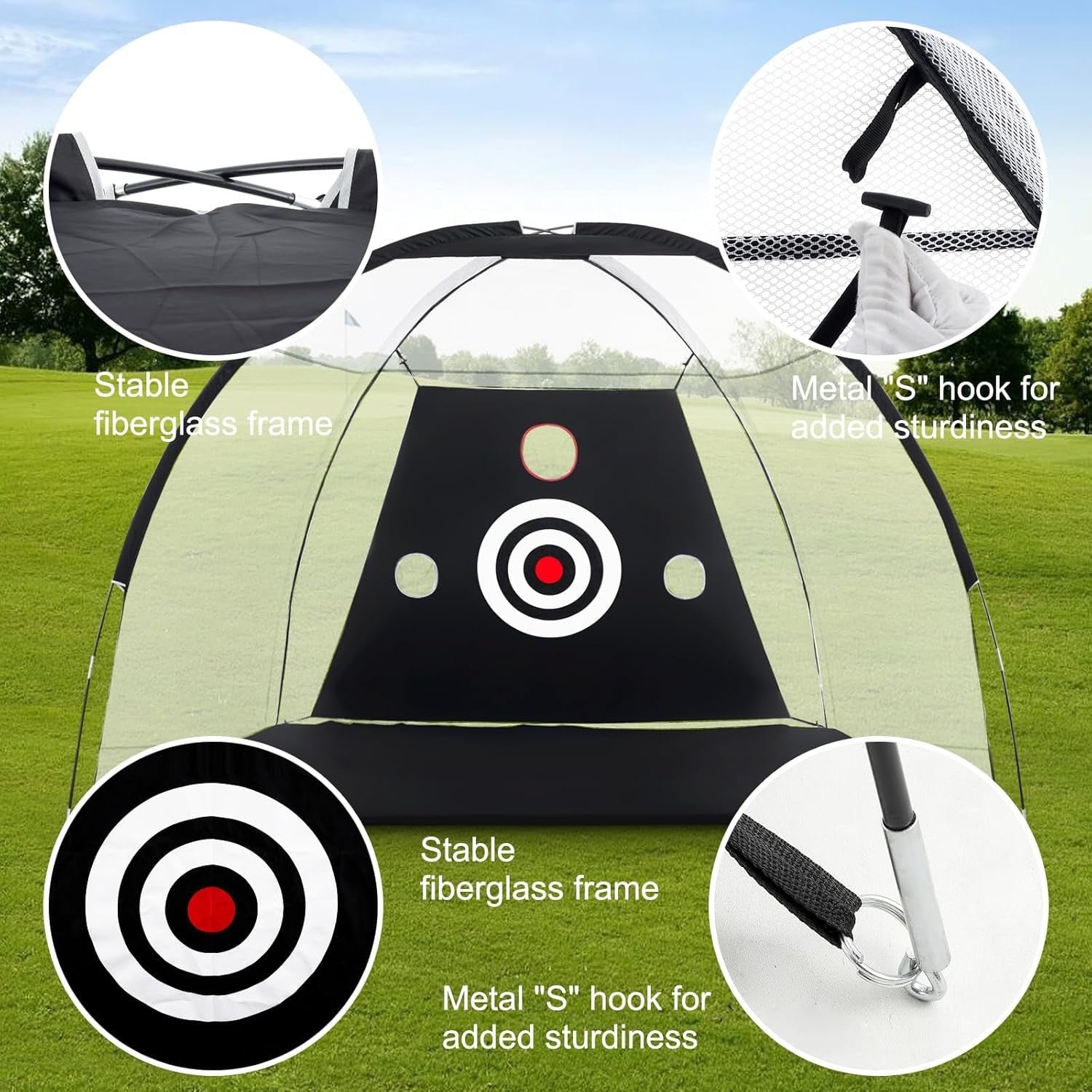 Golf Practice Net 10x7ft Garden Driving Chipping Hitting Cage