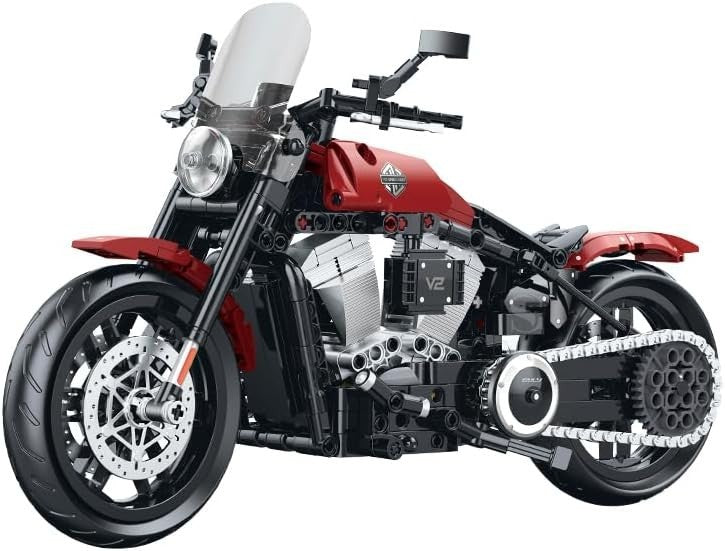 1:8 Scale Motorcycle Building Blocks Toy Kit - 542 PCS, Realistic Model, Educati