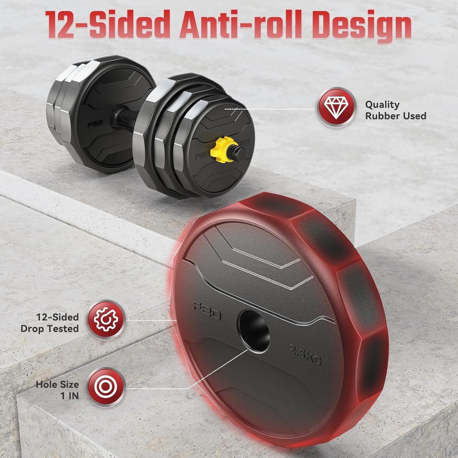 27kg Adjustable Dumbbell Set 5-in-1 Home Gym Barbell Kettlebell Weights