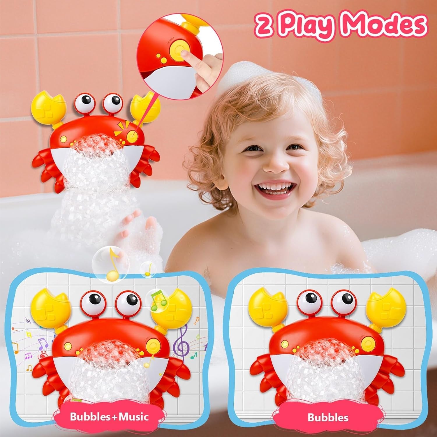 Baby Bath Bubble Toy Rechargeable Musical Crab 12 Song