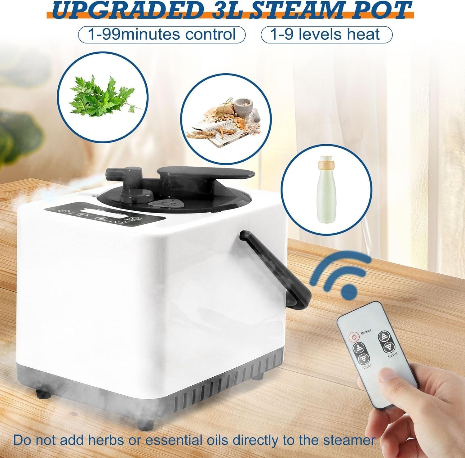 3L 1500W Sauna Steam Generator w/ Remote – Home Spa Fumigation Machine