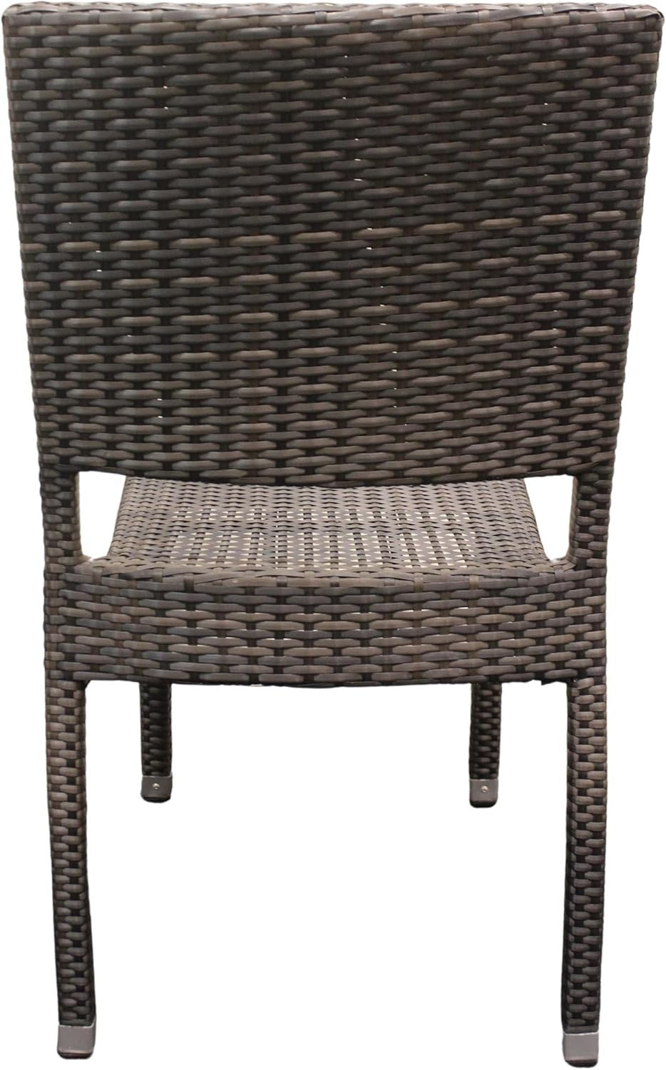 Stackable Rattan Garden Side Chair Patio Seating Commercial Outdoor Use