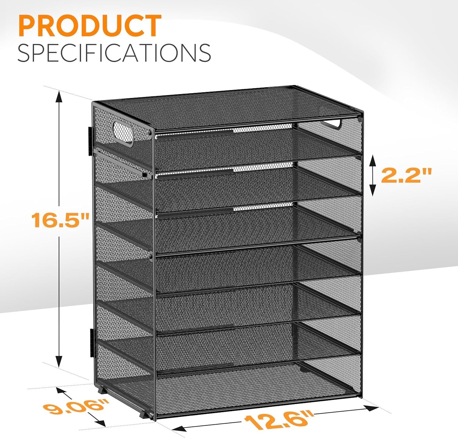 8-Tier Metal Desk Organizer Letter Tray File Holder for Office & Home