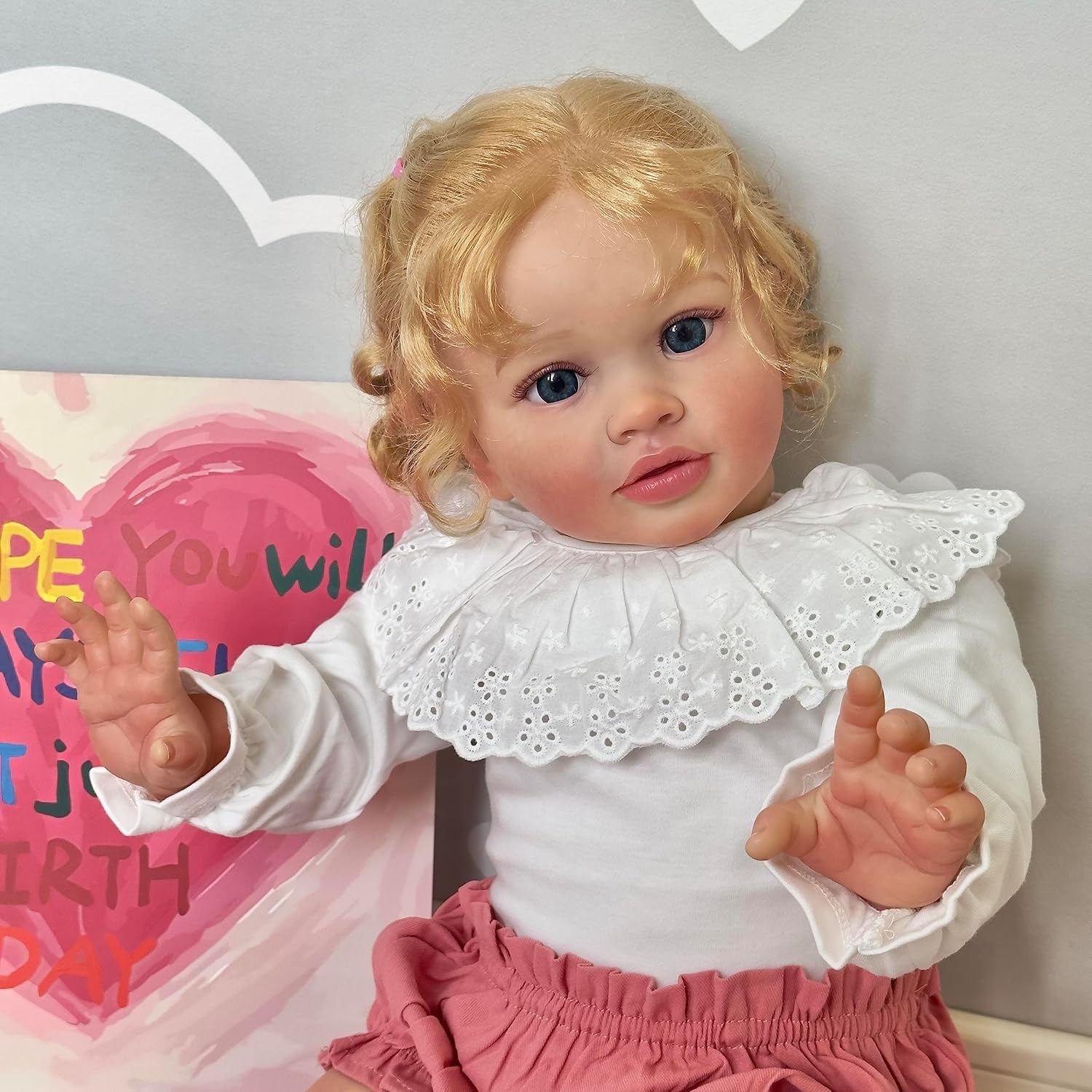 26in Real Size Reborn Girl Doll Soft Silicone Vinyl Rooted Hair