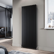 Black Vertical Double Radiator 1800x680mm Slim Flat Panel Heater