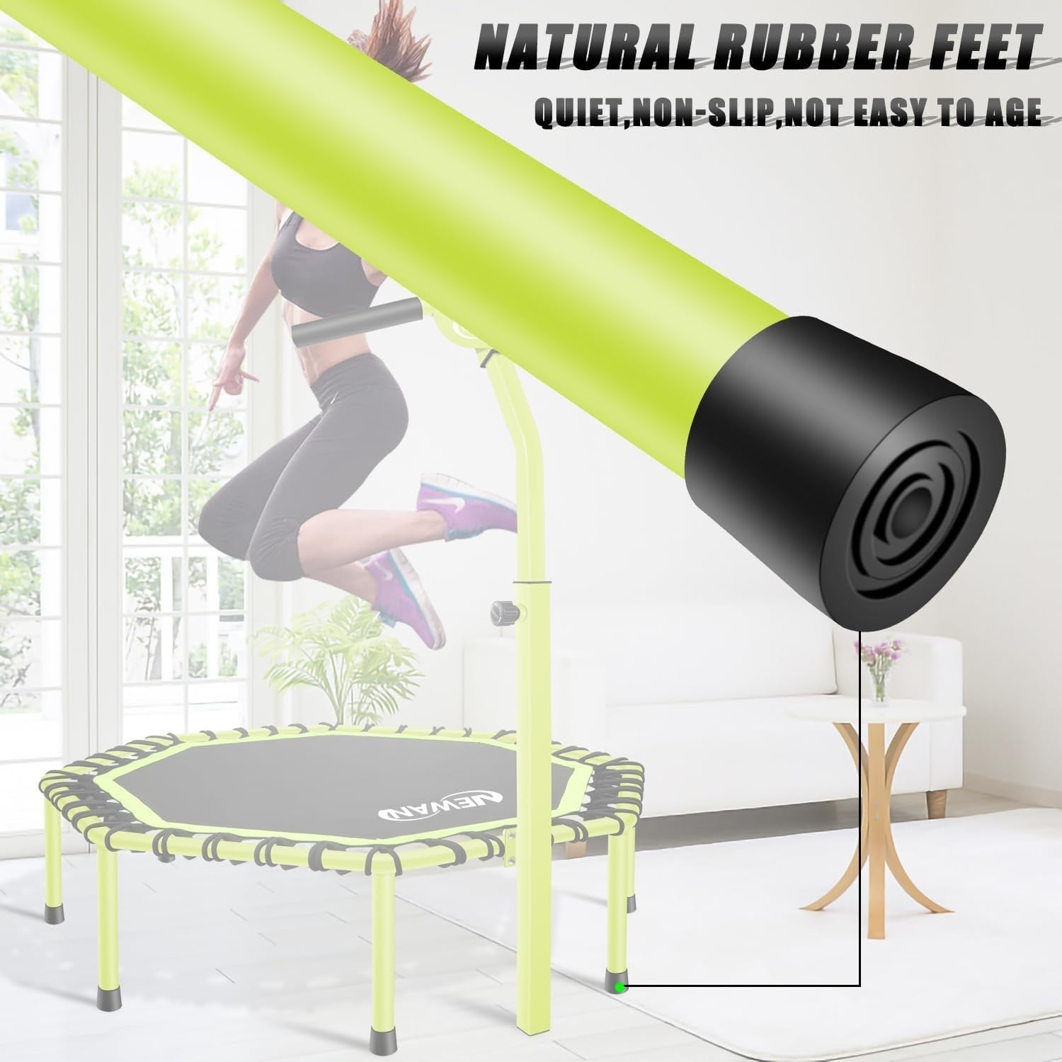 48in Silent Bungee Fitness Rebounder Adjustable Handle Heavy Duty