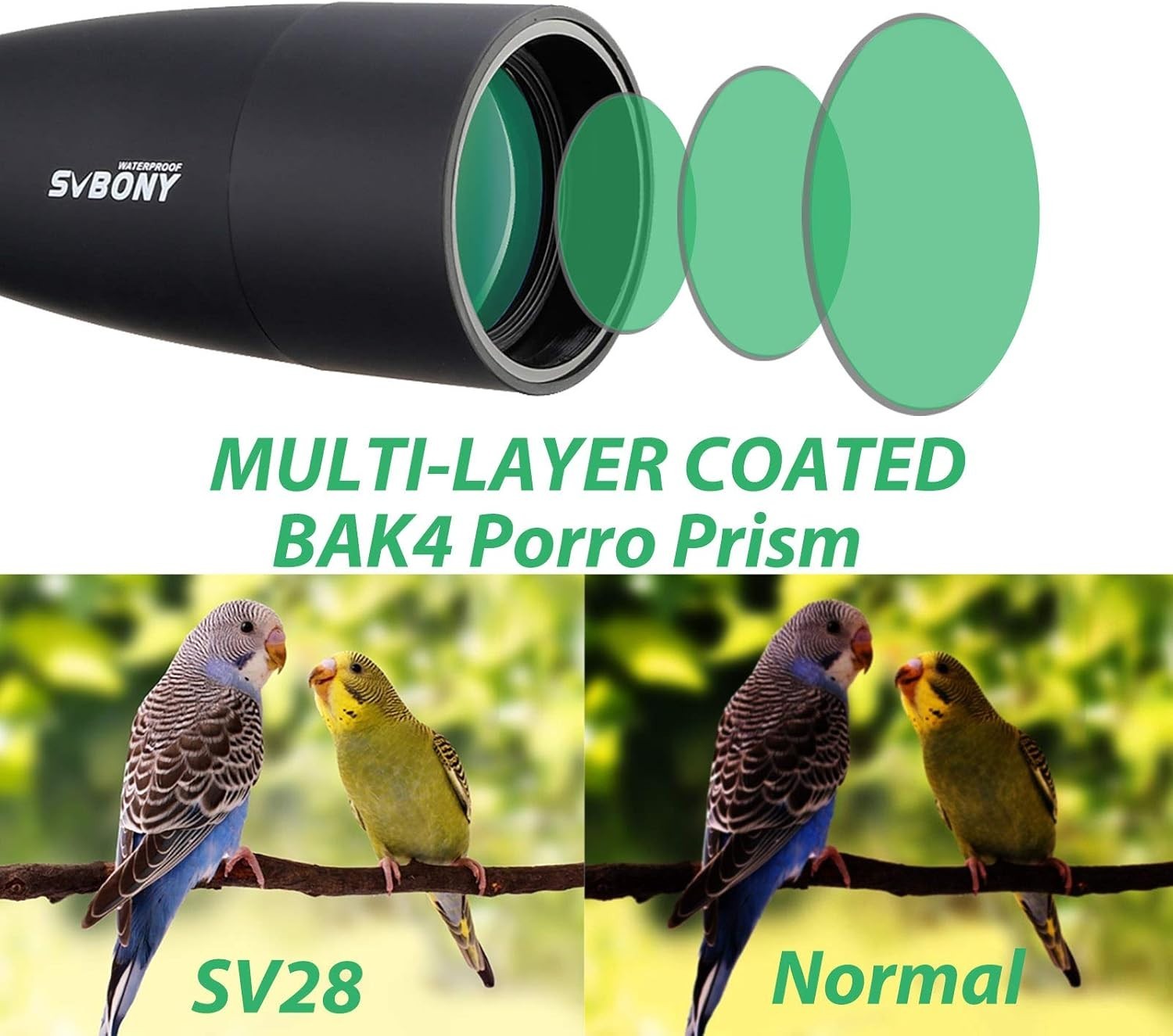 SV28 25-75x70 Black Spotting Scope HD BAK4 Prism Tripod