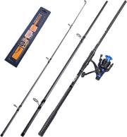 3-Section Carbon Carp Rod & Reel Combo with Line & Hooks | Travel Set