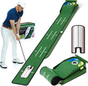 Golf Putting Green Mat Auto Ball Return Training Aid Home Office Practice