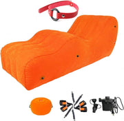 Electric Orange Inflatable Air Bed Mattress Quick Inflate Waterproof Camping