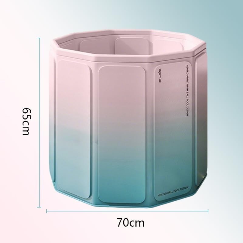 Portable Foldable Adult Ice Bath Tub Pink Freestanding Spa Soaking Tub