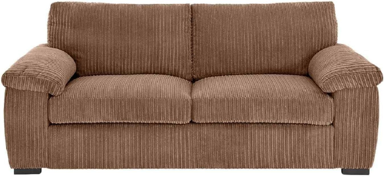 3 Seater Jumbo Cord Sofa Beige – Soft Cushions, Deep Seats, Relax Ready