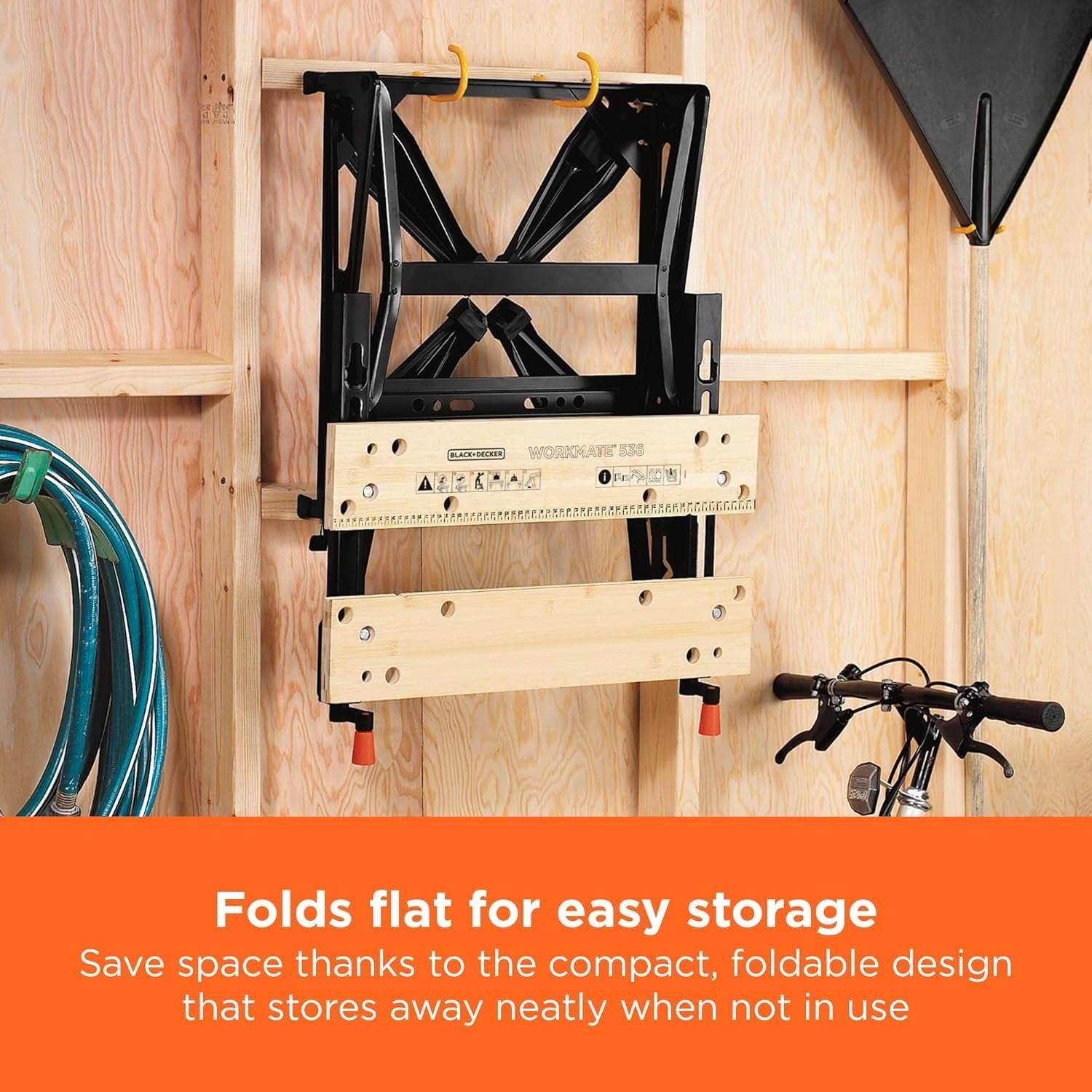 Dual-Height Folding Workbench with Steel Frame Clamp System & Anti-Slip Feet