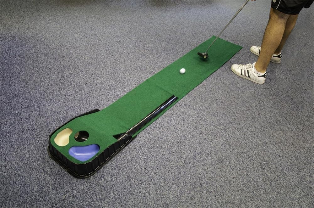 Golf Putting Mat Indoor Practice Green Hazard Trainer Bunker Ramp Targets