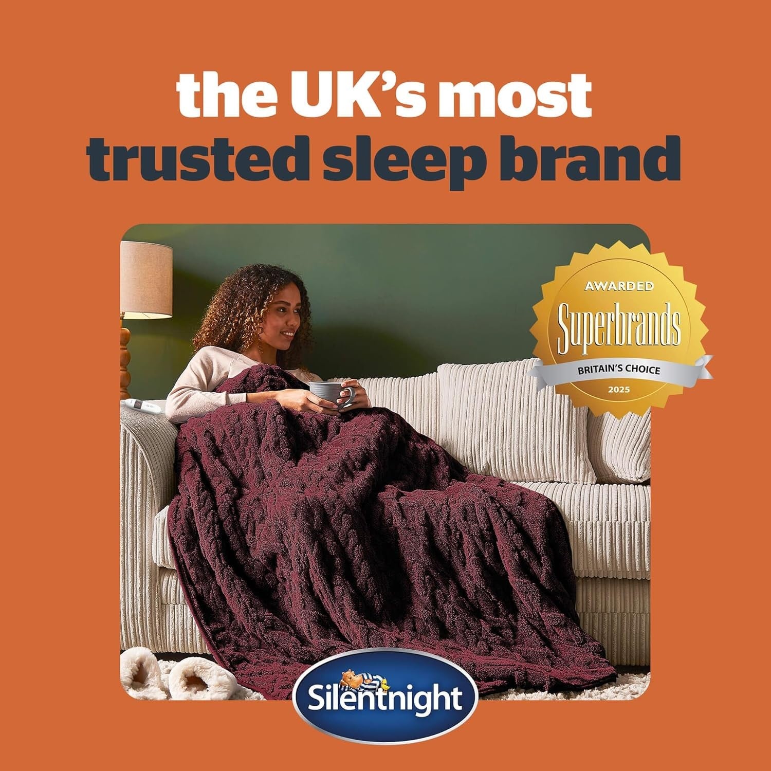 Luxury Heated Throw Blanket Super Cosy Knit Fleece 9 Heat Settings 120x160cm