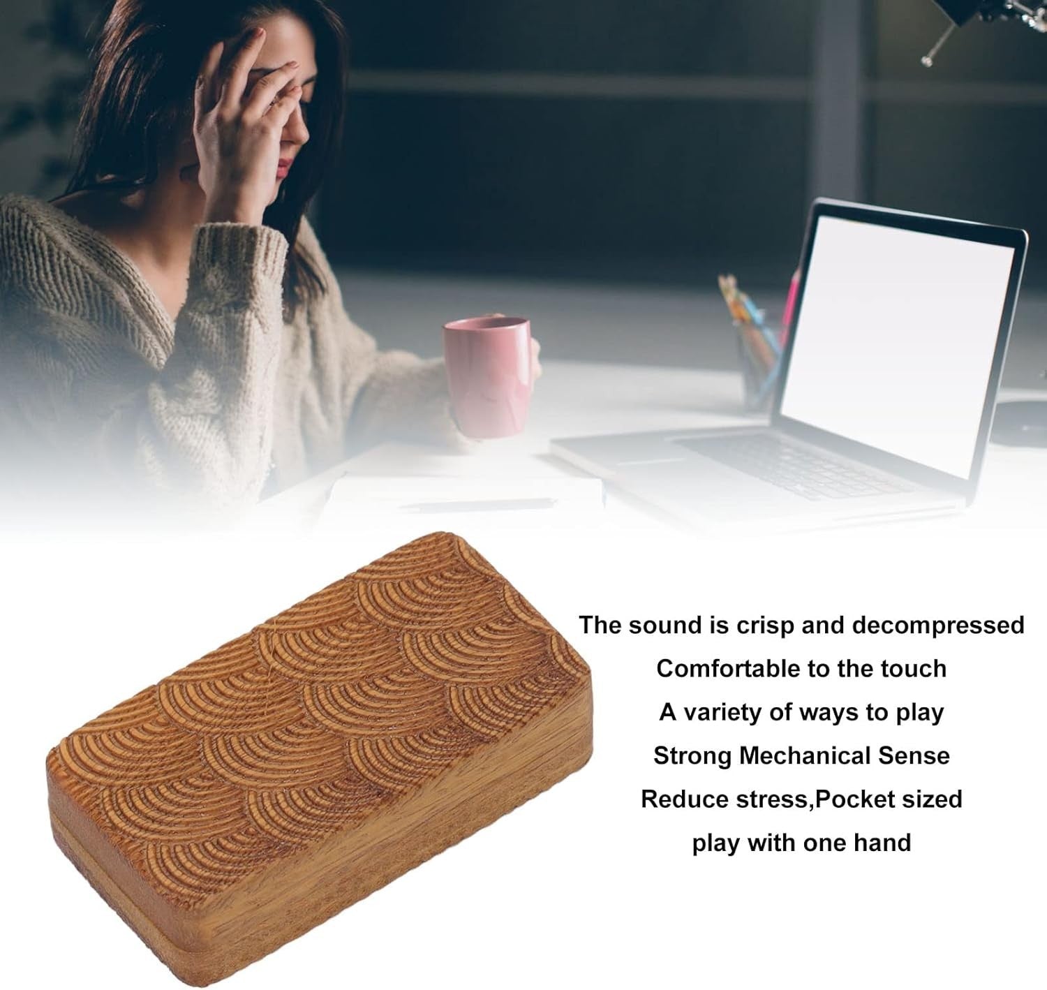Wooden Magnetic Fidget Slider Haptic Coin Stress Relief ADHD Toy
