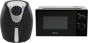 4.5L Air Fryer + 20L 700W Microwave Set 5 Power Levels Defrost Black