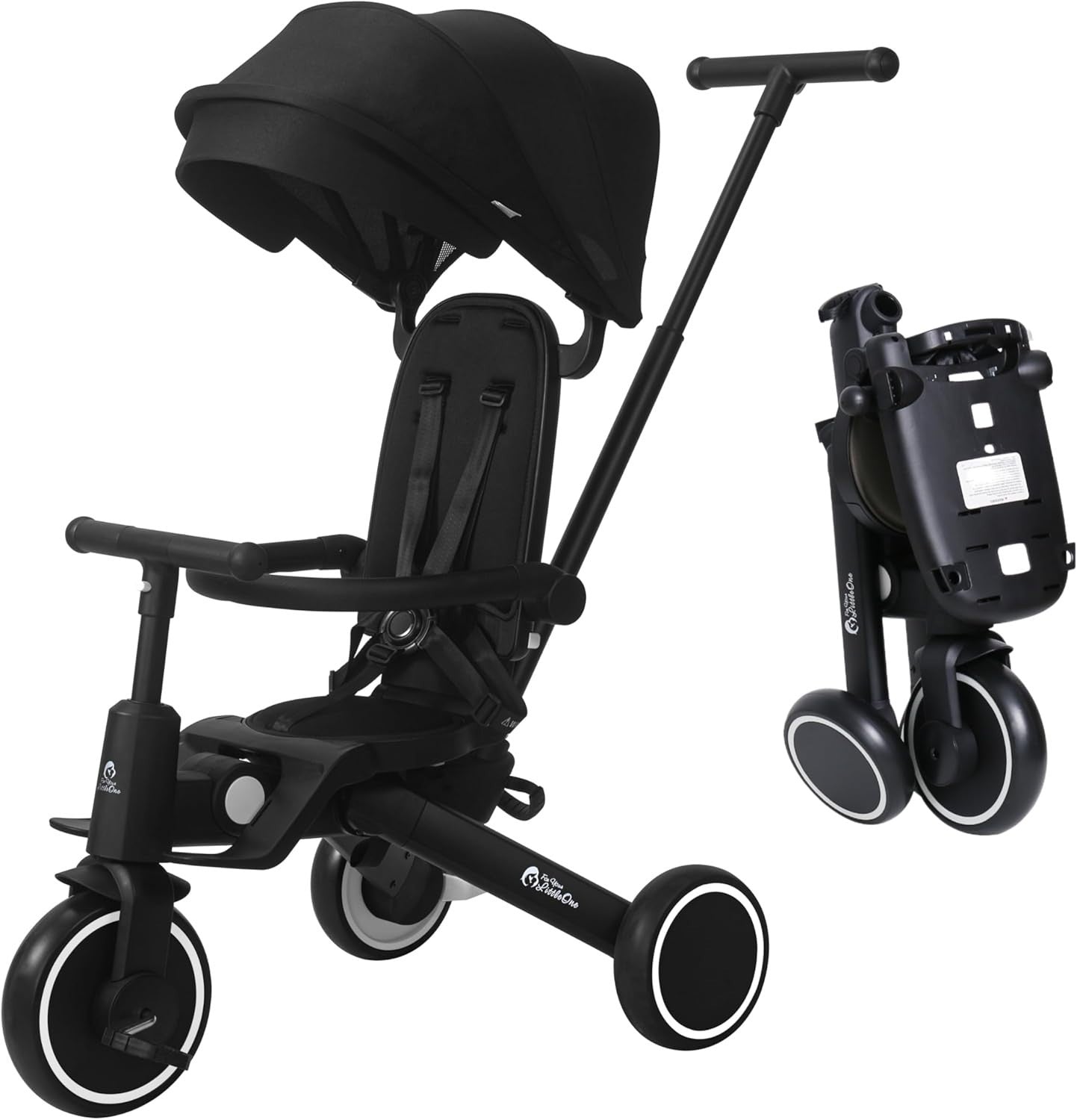 Foldable Kids Trike 8 in 1 Toddler Tricycle Parent Handle Age 10M-5Y