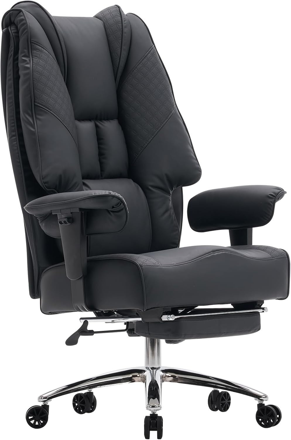 Oversized Heavy Duty Office Chair Big & Tall Ergonomic PU Leather Swivel Black