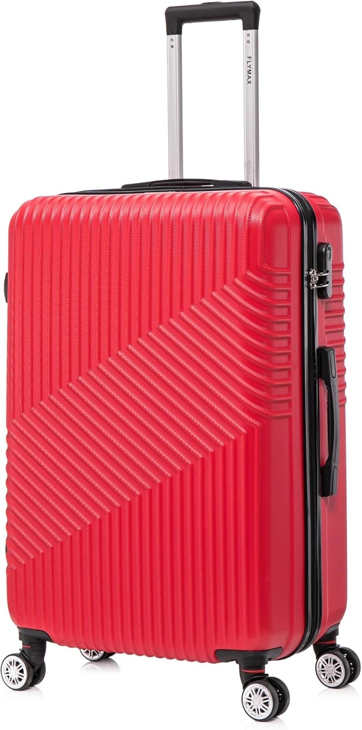 29'' Large Check In Suitcase Hard Shell Lightweight 4 Spinner Wheels Lock Red