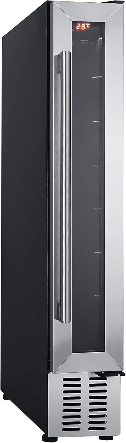 7 Bottle Slim Wine Cooler Under Counter Digital Touch Control Stainless Steel