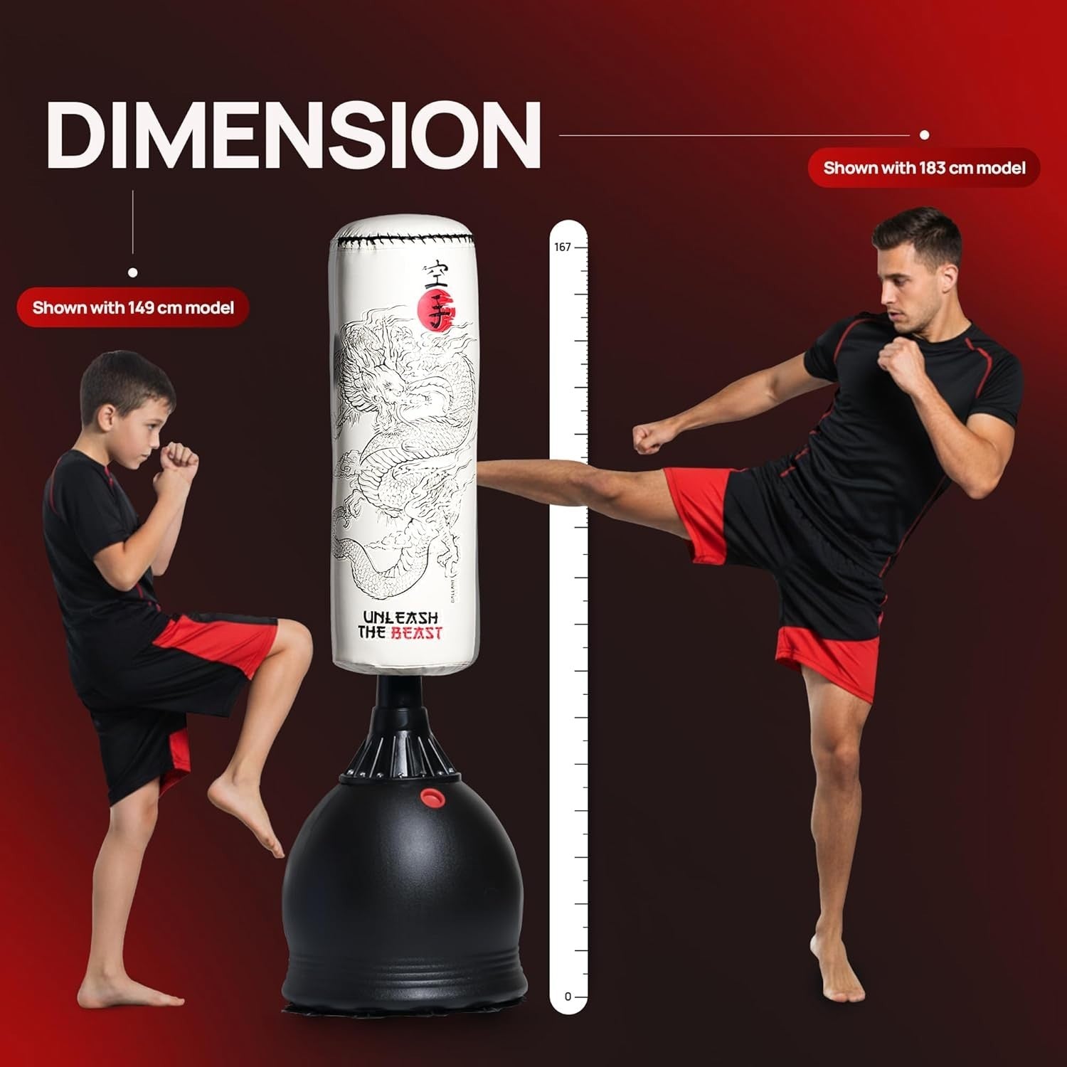 Standing Boxing Kick Bag 5.5ft Pedestal MMA Martial Arts Trainer